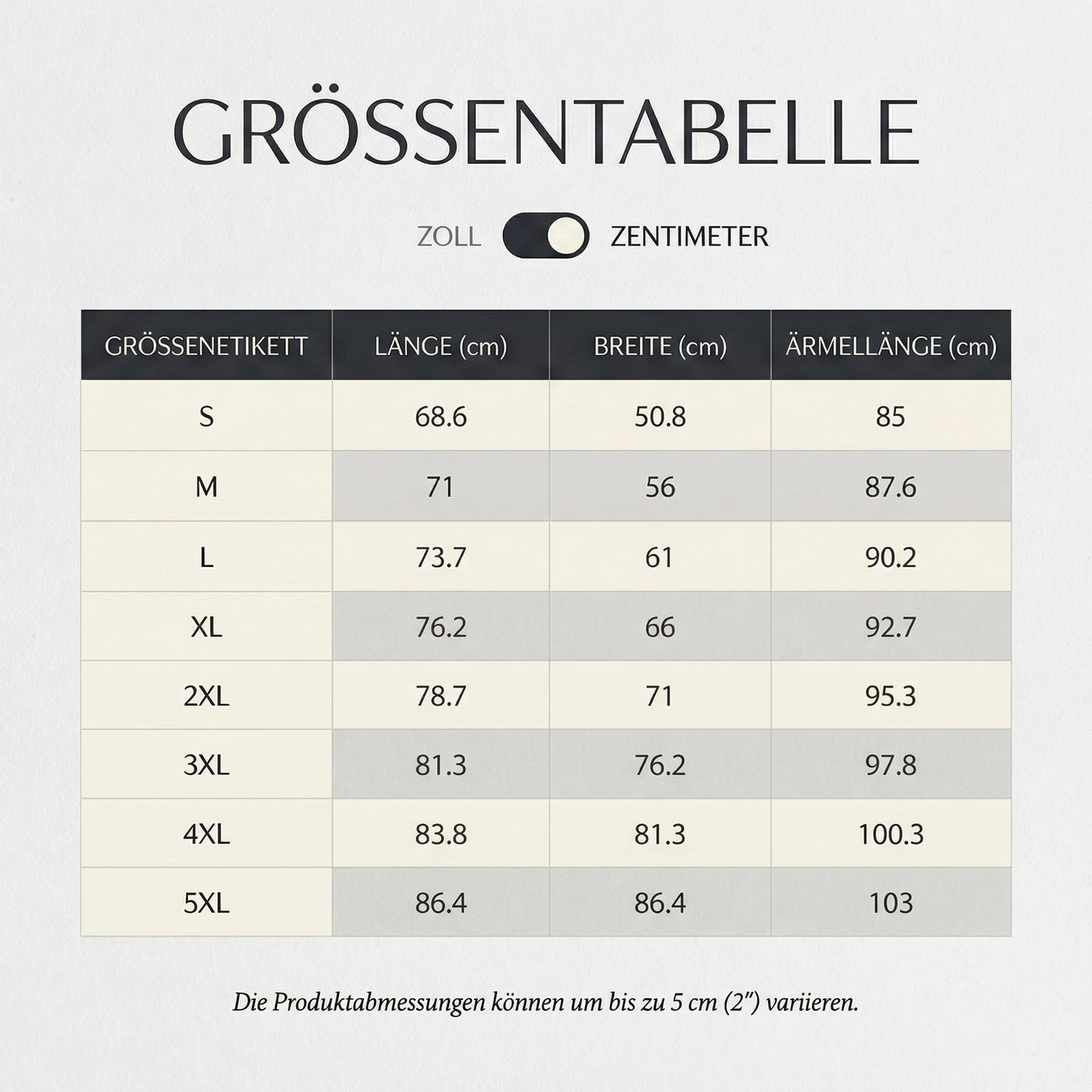 Größentabelle Rehmigration dunkel - Unisex-Pullover