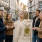 Rehmigration Frauen Hoodie beige Druck hinten